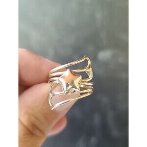 925 Sterling Silver Star Statement Ring, SIZE US 7.25 Vintage